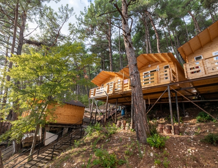 Повышенной комфортности 3-местный 1-комнатный деревянный домик - Пансионат «Солнечный» Холодная речка