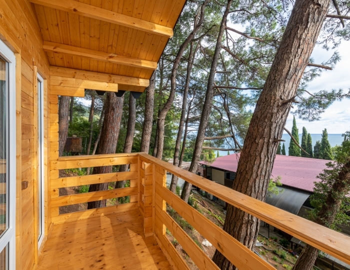 Повышенной комфортности 4-местный 1-комнатный деревянный домик - Пансионат «Солнечный» Холодная речка